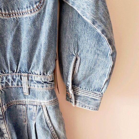 NWT COH med. wash blue denim jean jumpsuit, 2 - Picture 8 of 12